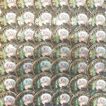 시나즈가와 사네미 리프 메탈 캔뱃지 AGF 42개