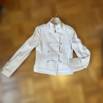 아플라이마리 AKIKO OGAWA 자켓 스톤 버튼 화이트