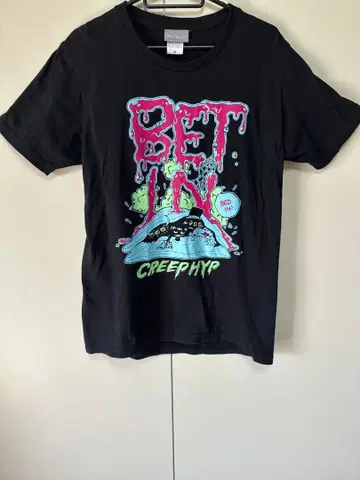 크리프하이프 BET IN 블랙 티셔츠 사이즈 M