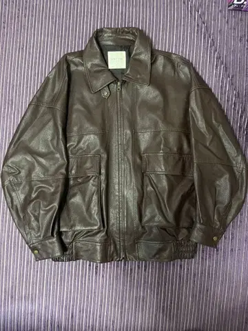 FREAKS STORE 가죽 자켓 블루종 브라운