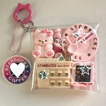 가챠 파우치 곰돌이 카페 핑크