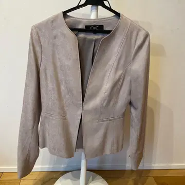 노카라 자켓 라이트 그레이 스웨이드풍