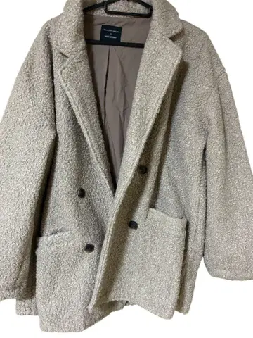 보아 더블 브레스트 체스터 코트 베이지