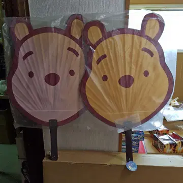 곰돌이 푸 특대형 부채 2장