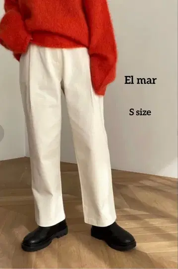 [ El mar ] 엘르마르 기모 코튼 턱 팬츠 S 사이즈