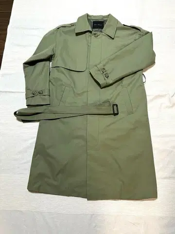 트렌치코트 그린 스프링 코트 L 사이즈 상당 새상품급 더스티 컬러