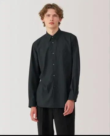 기간 한정 가격 무지 라보 24aw 울 혼방 레귤러 카라 셔츠 블랙 M