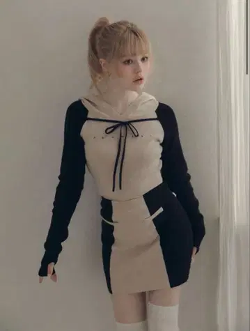 andmary Alma 리본 니트 세트업