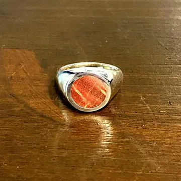 스테빌라이즈드 우드 실버 반지