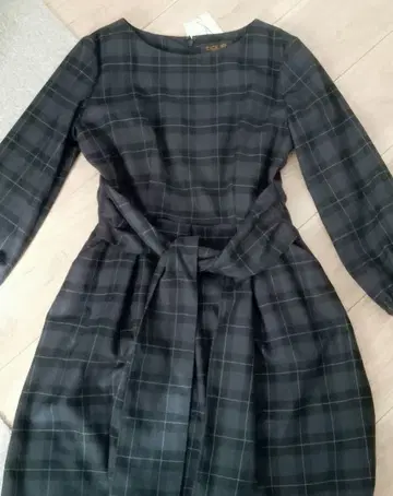 SOUP 체크 무늬 긴팔 원피스