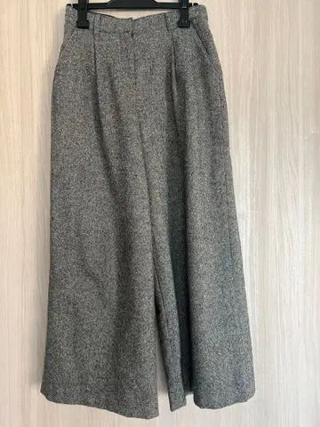 내추럴 뷰티 베이직 와이드 팬츠 울 턱인 M 그레이