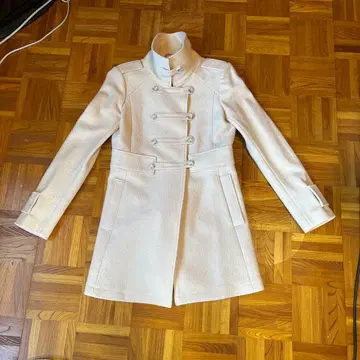 아플라이마리 AKIKO OGAWA 무릎 기장 코트 화이트 베이지