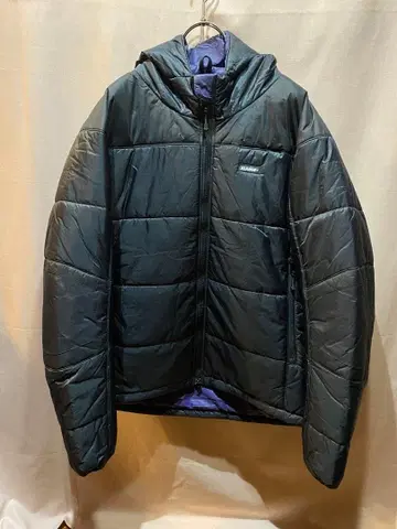 XLARGE 후드 부착 나일론 충전솜 자켓 블랙