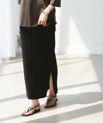 노블 골지 타이트 스커트 38 네이비