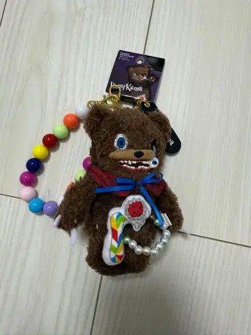 새상품 미사용 HamKuma 하미쿠마 키 홀더 컬러풀 비즈 포함