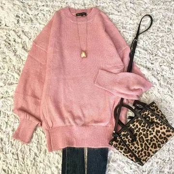 새상품급 23구 정가 2.3만 파인 모헤어 복슬복슬 니트 핑크 38