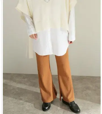 journal standard L'essage 크림프 랜덤 리브 팬츠