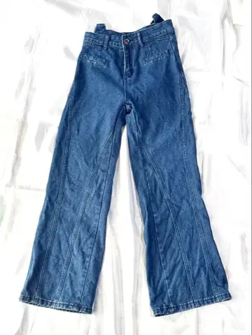 백리본 데님 팬츠