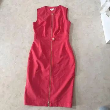 캘빈 클라인 슬리브리스 핑크 원피스