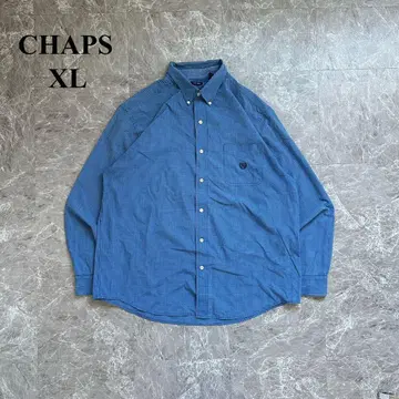 [ CHAPS ] 챕스 ( XL ) 체크 셔츠*버튼 다운*가슴 로고