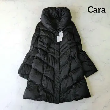 [ 새상품 ] Cara 다운 코트 롱 숄카라 A라인 블랙 L