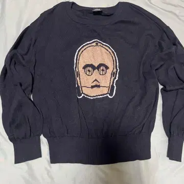 스타 워즈 C-3PO 블랙 긴팔 니트