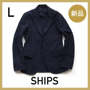 새상품 쉽스 (SHIPS) 언컨 자켓 / 코튼 스트라이프 / L