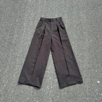 와이드 배기 슬랙스 플리츠