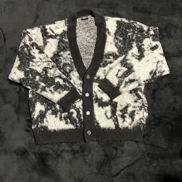 ADRER 부클레 샤기 니트 리버서블 가디건 블랙 XS