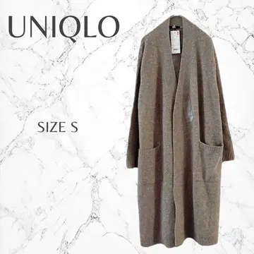 유니클로 울 혼방 새상품 택 수플레 렌 벨티드 롱 니트 코트 S 고품질