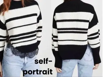 self-portrait 보더 니트