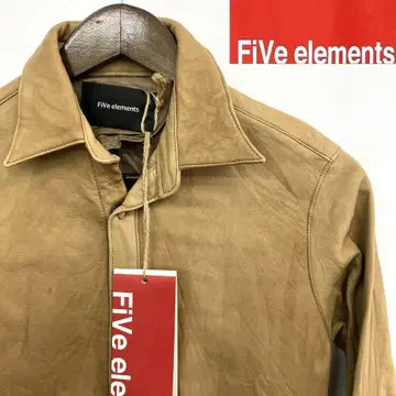 택 포함 미사용품 FiVe elements 램 가죽 긴팔 셔츠 자켓