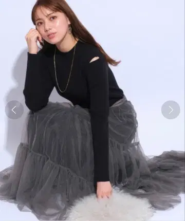 [ 새상품급 ] 마이 스트라다 * 튤 레이어드 니트 원피스