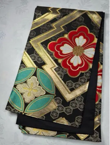 fk-16 순수 실크 후쿠로 오비 후리소데 성인식 새상품급