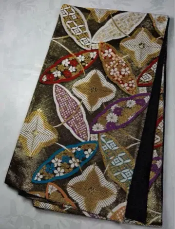 fk-20 순수 실크 후쿠로 오비 후리소데 성인식 새상품급