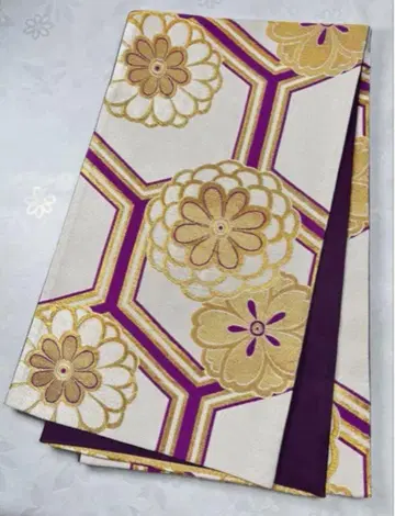 fk-24 순수 실크 후쿠로 오비 후리소데 성인식 새상품급