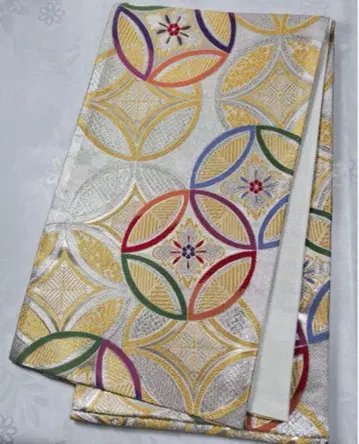 fk-26 순수 실크 후쿠로 오비 후리소데 성인식 새상품급