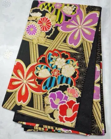 fk-27 순수 실크 후쿠로 오비 후리소데 성인식 새상품급