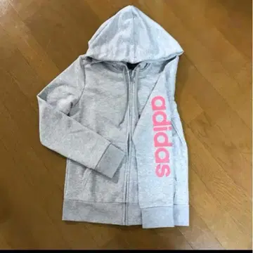 adidas 그레이 풀 집업 후드티 L