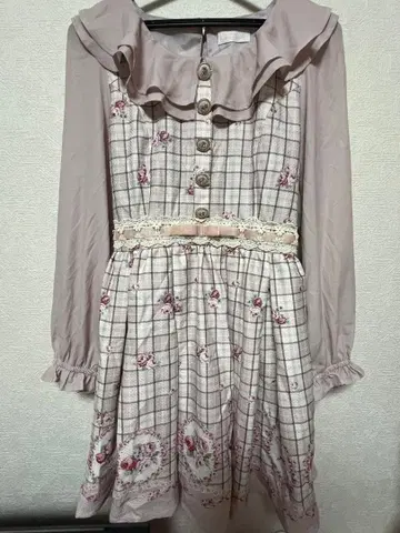 LIZ LISA 꽃무늬 체크 원피스