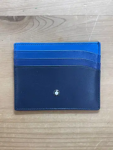 공식 매장 구매 MONTBLANC 네이비 가죽 명함지갑/카드 케이스