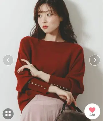 le.coeur blanc 주얼리 버튼 니트 38