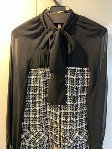 새상품 리본 포함 트위드 원피스