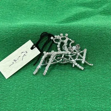 [꽃 책갈피] 오비 고정 띠 루돌프 실버 큐빅 크리스마스 단품