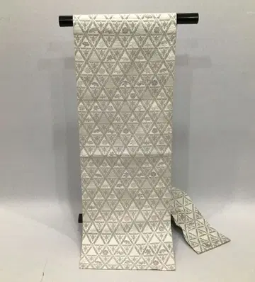 [ 1599 ] 나고야 오비(약 24cm) 화이트 베이스 국화 매실