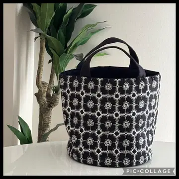 미나 페르호넨 핸드메이드 토트백 아네모네(블랙) 원형 바닥 양동이형