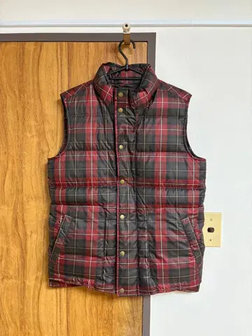 랜즈 엔드 체크 무늬 다운 베스트 S 00s