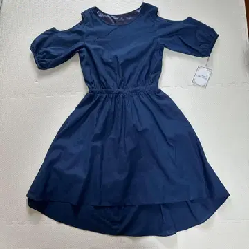 미셸 마카롱 네이비 어깨 트임 원피스 네이비 S 사이즈