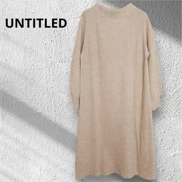 언타이틀 캐시미어 혼방 하이넥 니트 원피스 리브