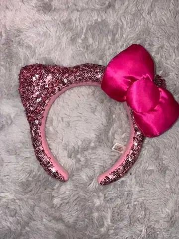 유니버셜 머리띠 키티 스팽글 핑크
